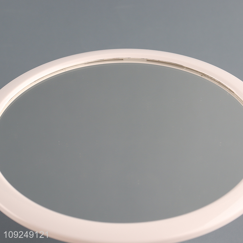 New Arrival Round Wall Mounted Suction Cup Makeup Mirror with Hook for Bathroom