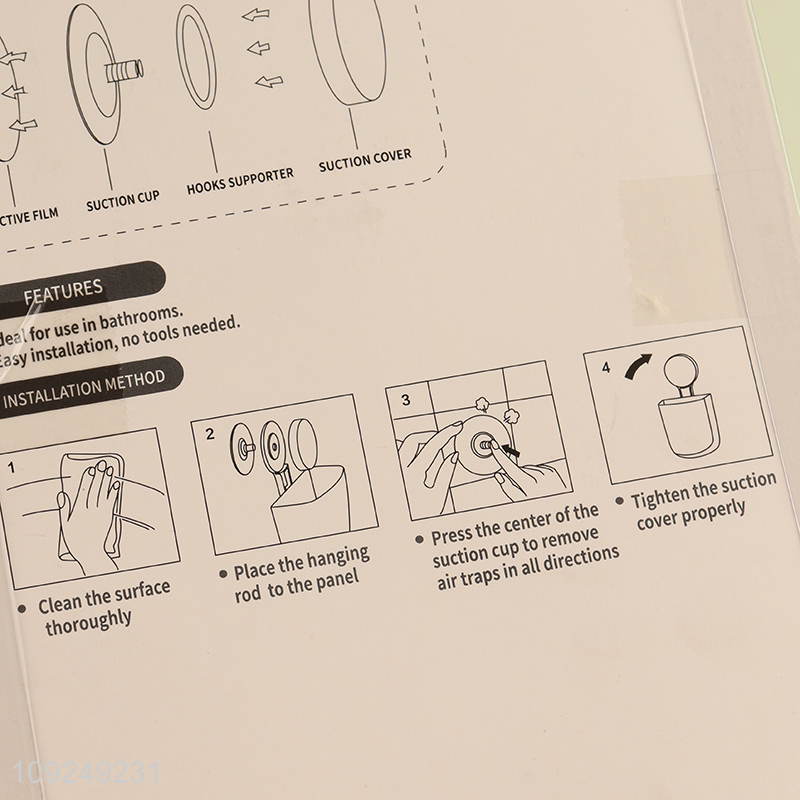 Hot Selling Multipurpose Storage Box Wall Mounted Suction Cup Plastic Storage Box