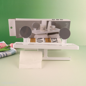 New Arrival Heavy Duty Suction Cup Bathroom Shelf with Toilet Paper Towel Holder