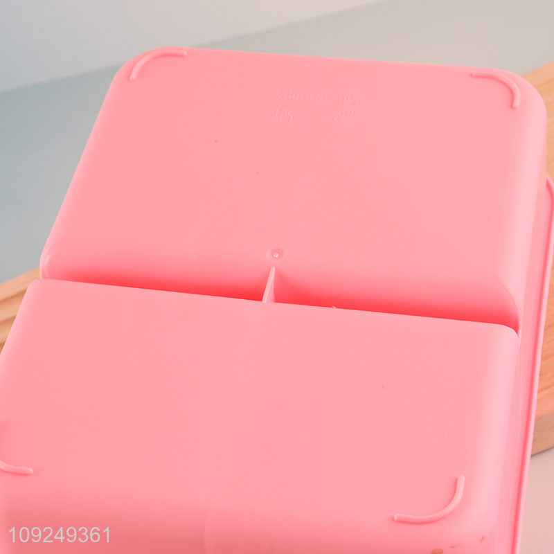 High Quality Bpa Free Plastic Bento Lunch Box with Spork for Kids Boys Girls