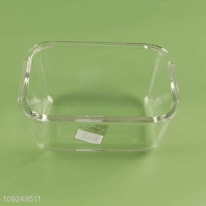 Top products rectangle clear glass food container preservation box for home kitchen