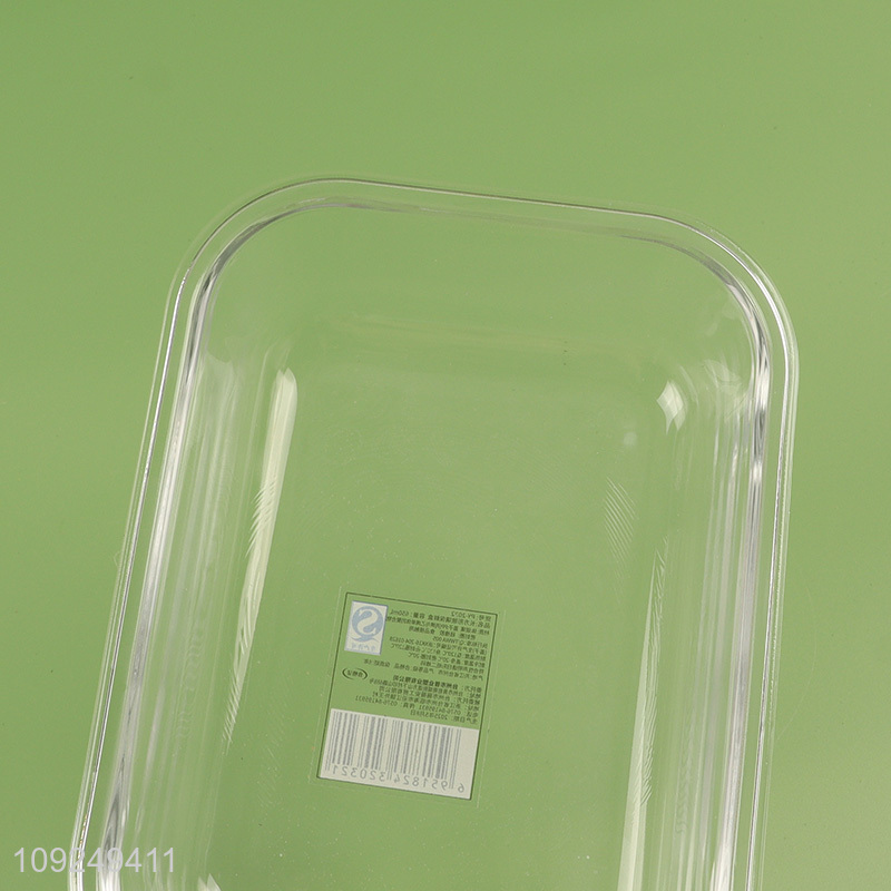 China factory rectangle glass food container preservation box for home kitchen
