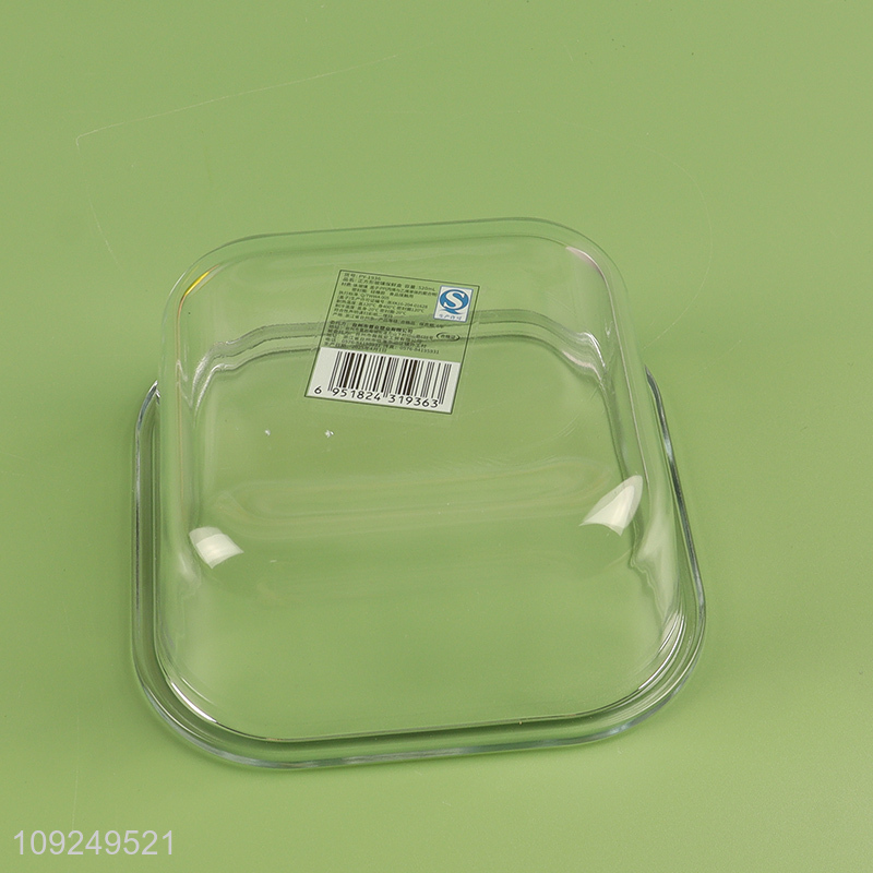 Low price square home kitchen clear glass food container preservation box