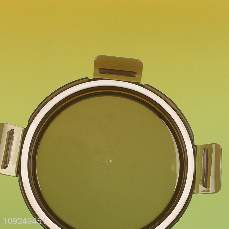 Popular products round home kitchen sealed glass food container preservation box