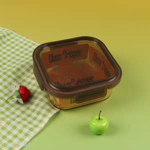 Hot selling square sealed glass food container preservation box for kitchen