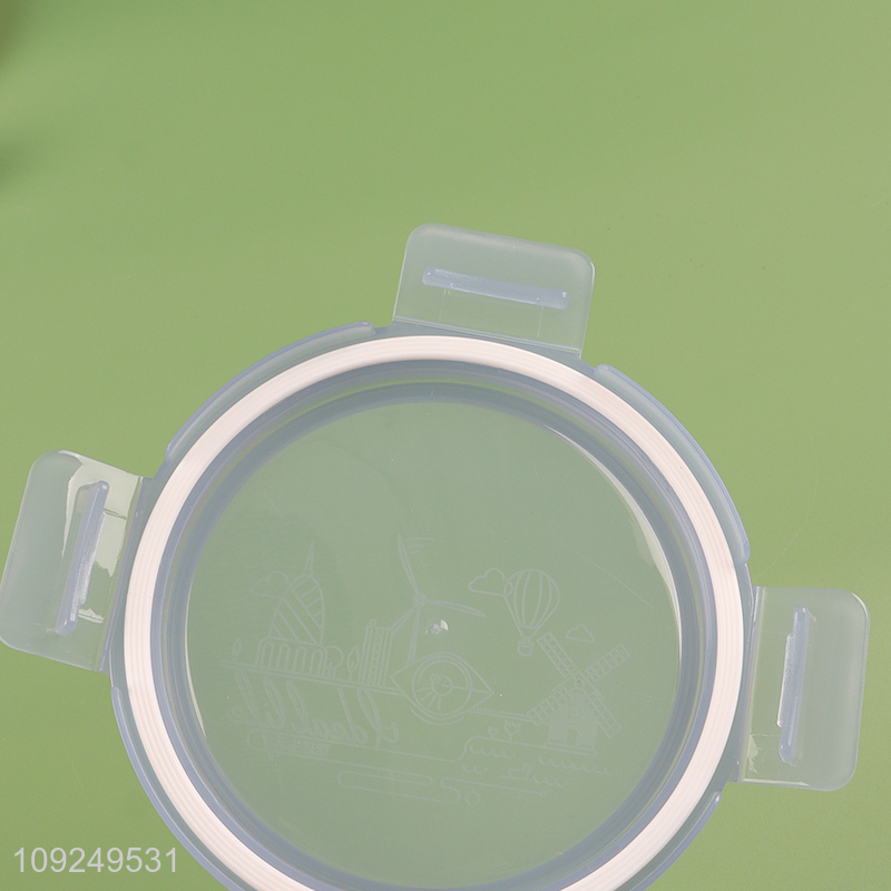 China wholesale round clear glass food container preservation box crisper