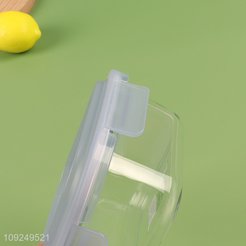 Low price square home kitchen clear glass food container preservation box