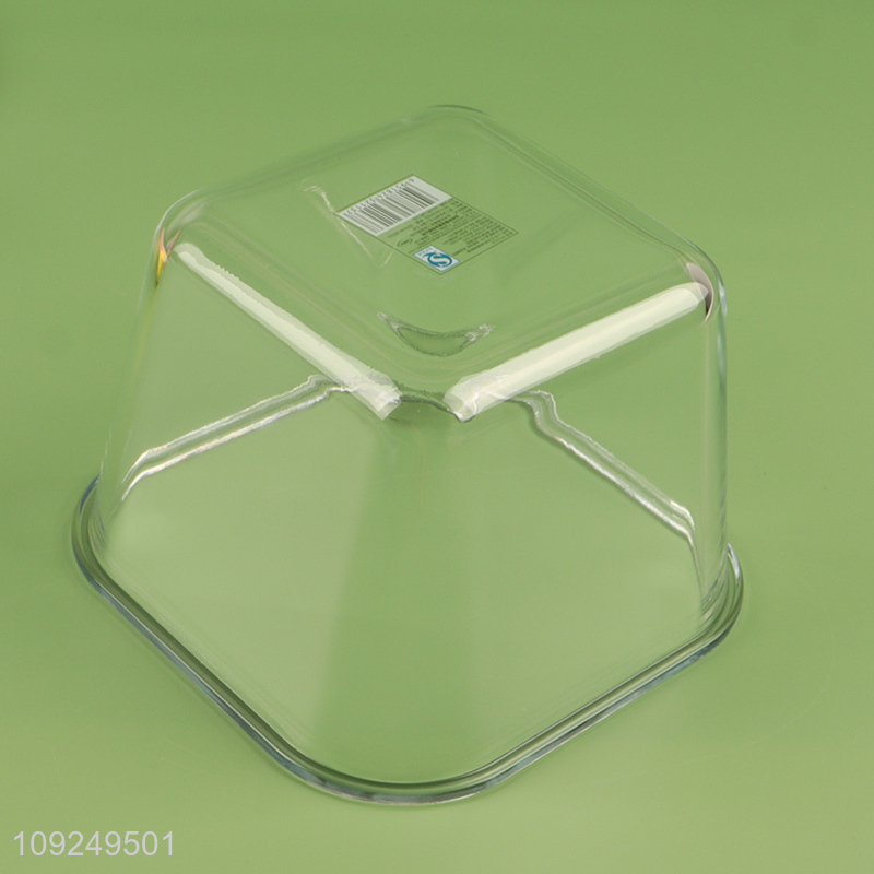 Good selling square 1.9L glass food container preservation box with lid