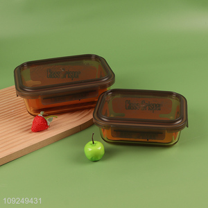 China supplier rectangle glass food container preservation box for household