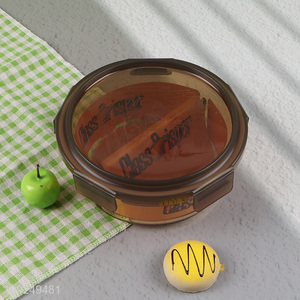 Yiwu market round home kitchen 2compartment glass food container preservation box lunch box