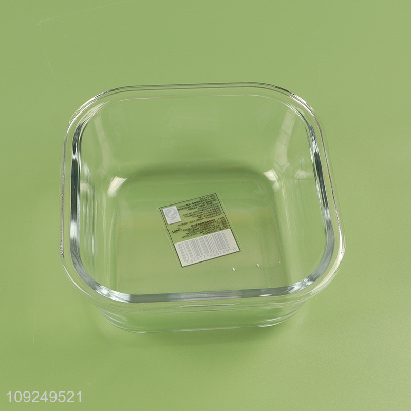 Low price square home kitchen clear glass food container preservation box