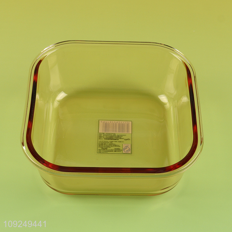 Hot selling square sealed glass food container preservation box for kitchen