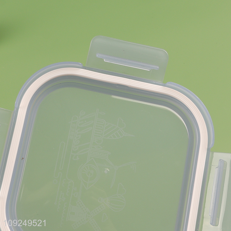 Low price square home kitchen clear glass food container preservation box