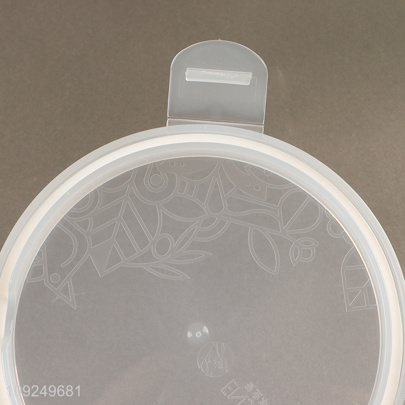 China wholesale round plastic food container preservation box crisper with lid