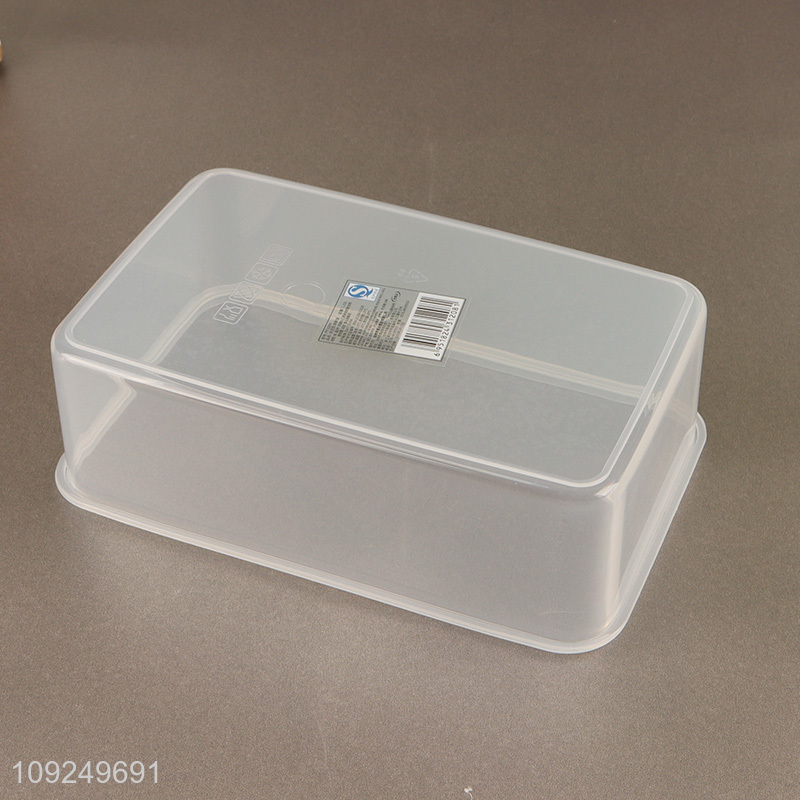 Low price rectangle clear plastic food container preservation box crisper for sale
