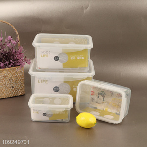 Top selling rectangle home kitchen plastic food container preservation box crisper