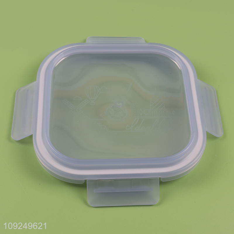 China products square clear glass food container preservation box with lid