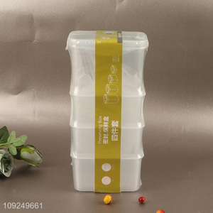 Latest products 4pcs plastic food container preservation box crisper set
