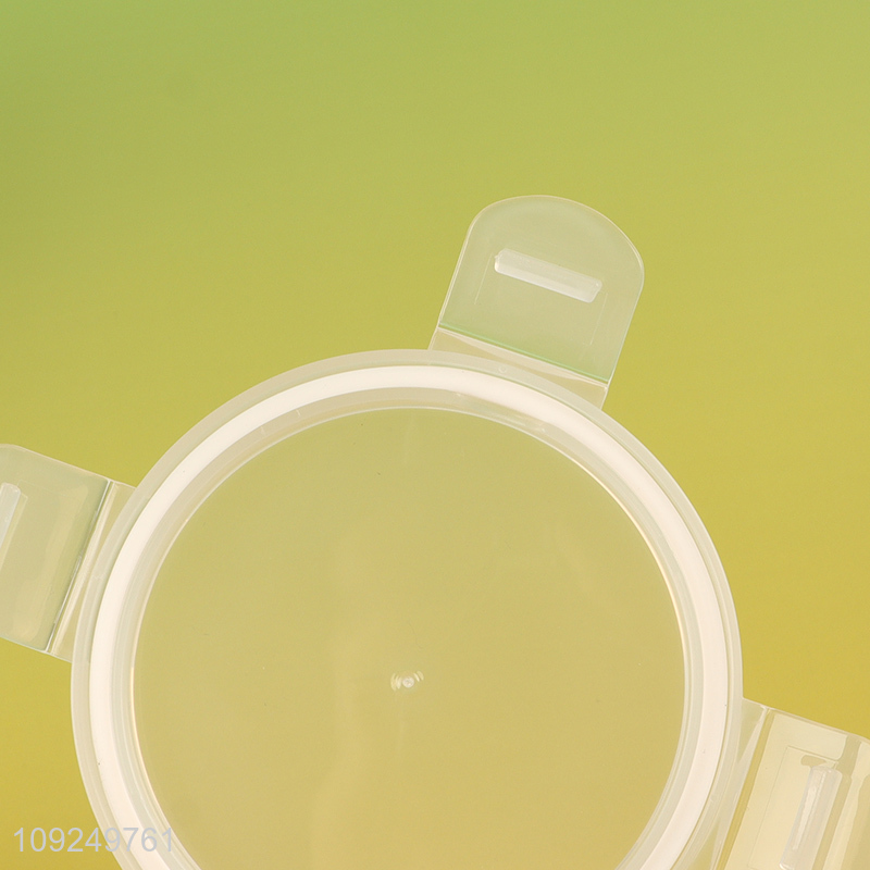 Online wholesale round sealed home kitchen plastic food container preservation box crisper