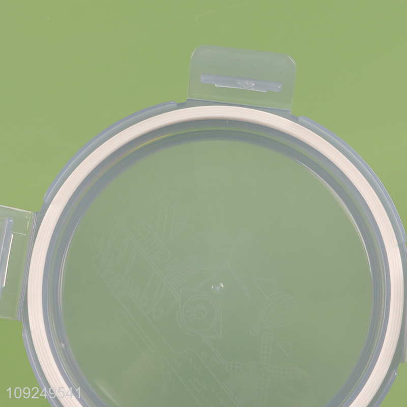 Hot items round sealed glass food container preservation box with lid