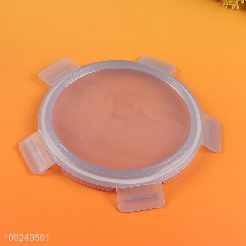 Good quality round clear 2compartment glass food container preservation box lunch box