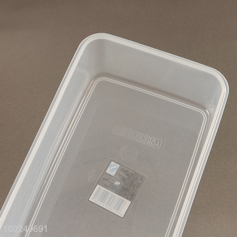 Low price rectangle clear plastic food container preservation box crisper for sale