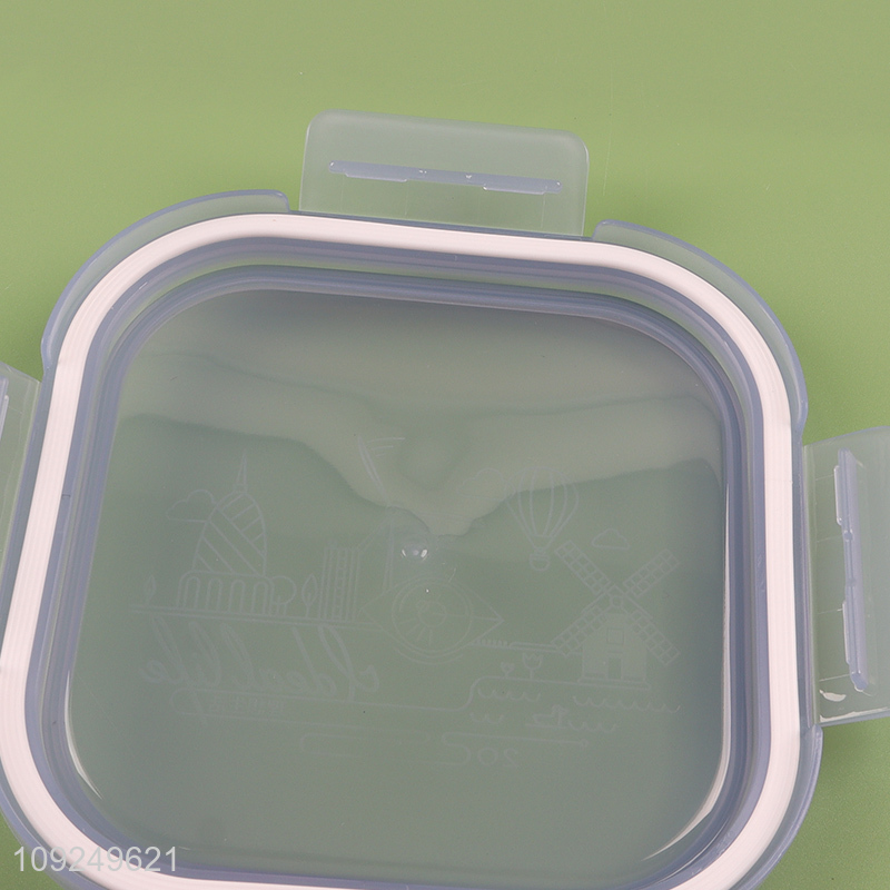 China products square clear glass food container preservation box with lid