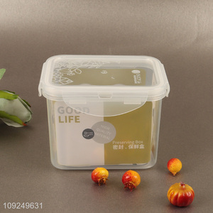 Top sale rectangle plastic food container preservation box crisper wholesale