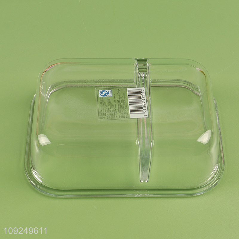 Factory price portable rectangle glass food container preservation box lunch box