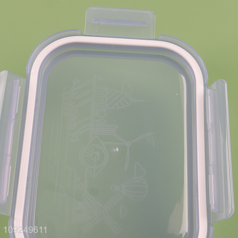 Factory price portable rectangle glass food container preservation box lunch box