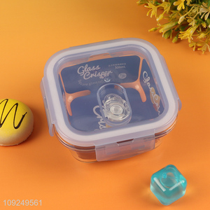 Top quality square home kitchen glass food container preservation box for sale