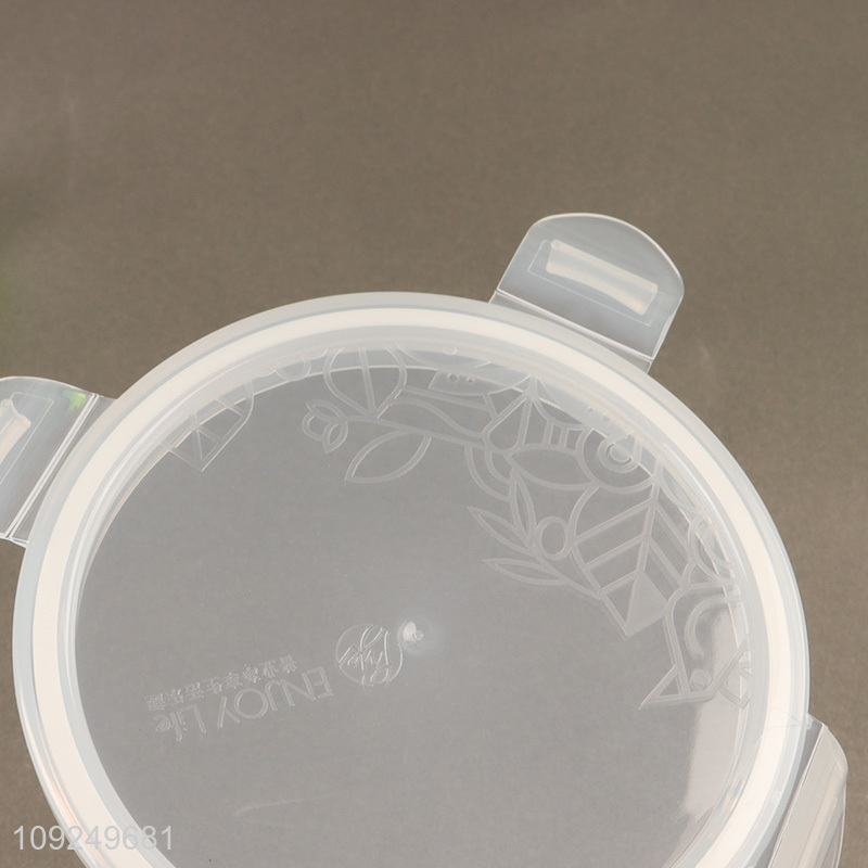 China wholesale round plastic food container preservation box crisper with lid