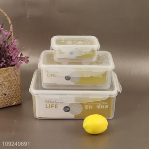 Low price rectangle clear plastic food container preservation box crisper for sale