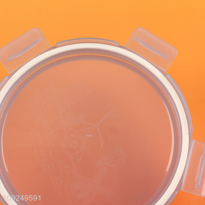 Good quality round clear 2compartment glass food container preservation box lunch box