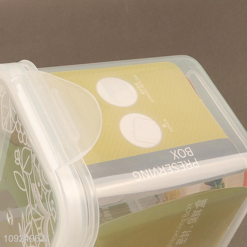 Top sale rectangle plastic food container preservation box crisper wholesale