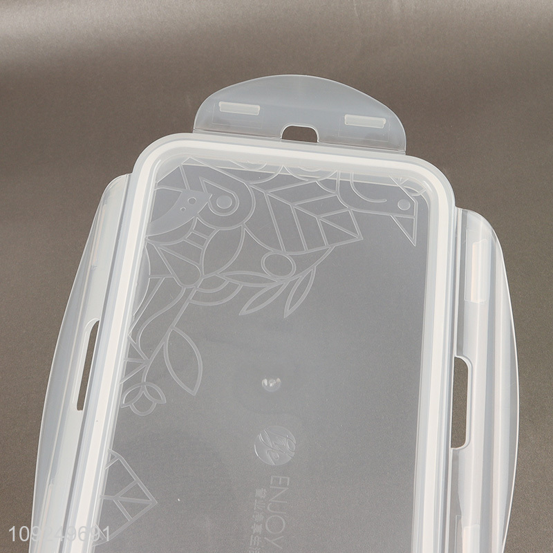 Low price rectangle clear plastic food container preservation box crisper for sale