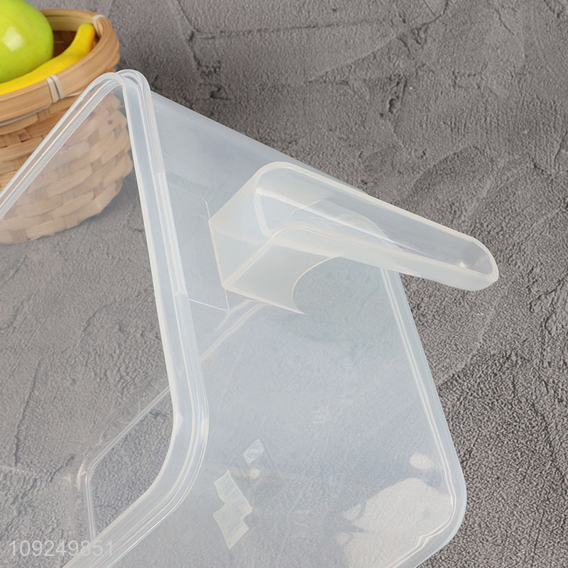 Factory direct sale rectangle plastic food container preservation box with handle