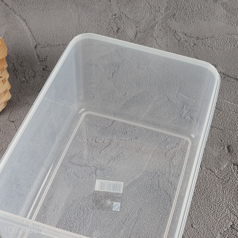 Factory direct sale rectangle plastic food container preservation box with handle