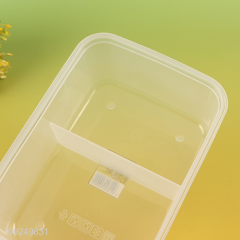 Best sale double-layer rectangle plastic lunch box with tableware set