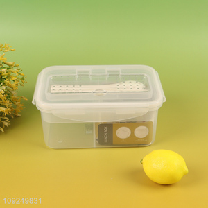Best sale double-layer rectangle plastic lunch box with tableware set