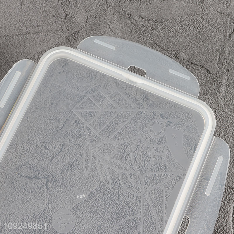 Factory direct sale rectangle plastic food container preservation box with handle