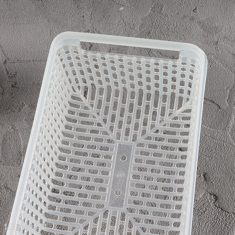 Factory direct sale rectangle plastic food container preservation box with handle