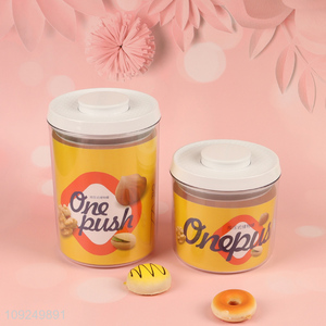China wholesale round plastic food container dry food storage jar