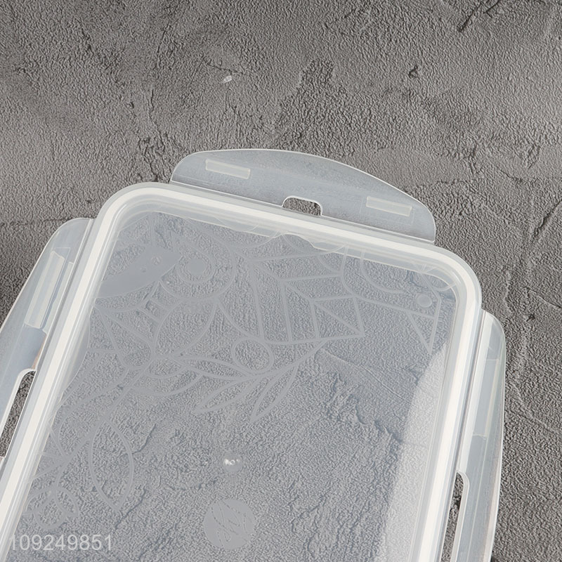 Factory direct sale rectangle plastic food container preservation box with handle