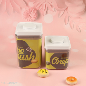Good quality square home kitchen plastic food container dry food storage jar
