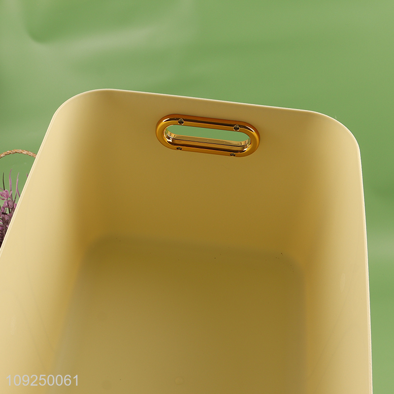 Top selling rectangle household sundries storage box with handle&lid