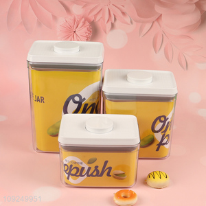 Hot products rectangle sealed plastic food container dry food storage jar for sale
