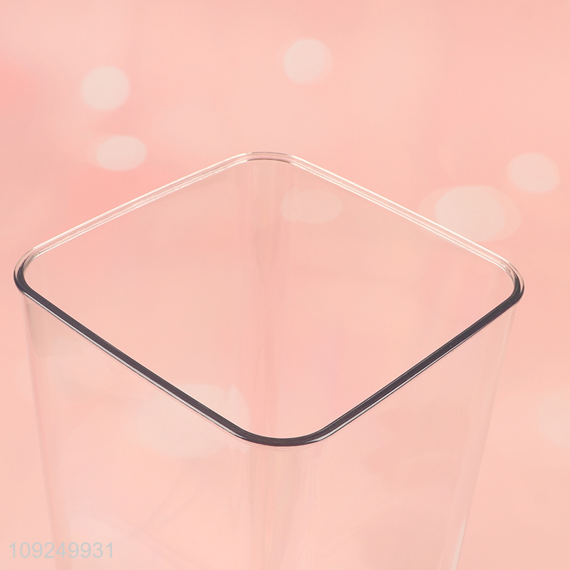 Top quality square 2.3L plastic food container dry food storage jar with lid