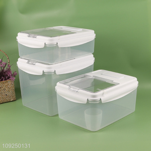 China supplier rectangle household rice dispenser cereal grain snack storage container bucket