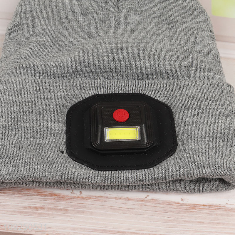 Good selling professional outdoor winter warm led headlights cotton cap with headlamp